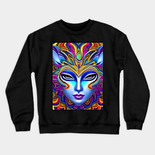 Catgirl DMTfied (5) - Trippy Psychedelic Art Crewneck Sweatshirt